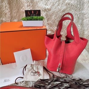 SOLD Authentic Hermès Picotin Lock 18 in Taurillon Clemence TC Leather